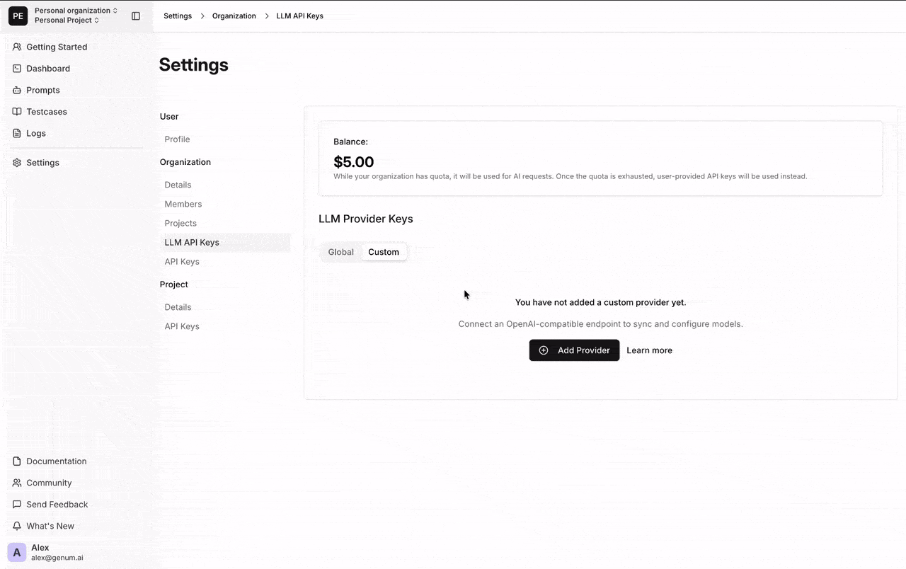 Genum custom LLM Support